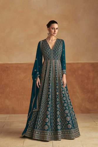 Anarkali gown perfect for wedding reception in green