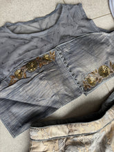 Silver and gold lehenga saree