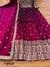 Karigari - wine silk anarkali