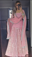 Baby pink long top Lehenga