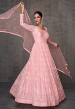 Janisha - readymade pastel pink georgette anarkali
