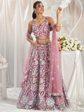 Rose gold - multi colour pastel sequins Lehenga