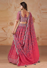 Shade of pink printed floral Lehenga