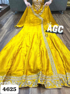 AGC Collection - mustard chinon silk angrakha (plus size too)