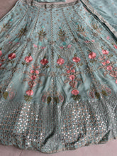 Sea green embroidered georgette Lehenga