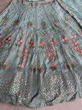 Sea green embroidered georgette Lehenga