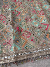 Mint green embroidered suit with trending farshi salwaar