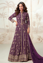 Elegant purple Indo western lehenga