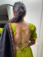 Parrot green pure cotton readymade Lehenga