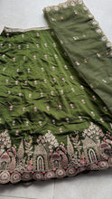 Mehendi green chinon embroidered Lehenga
