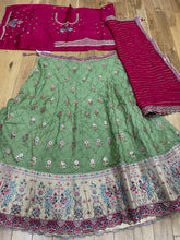 Green viscose Lehenga with gorgeous contrasting blouse