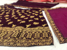Maroon and gold velvet Lehenga