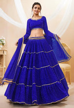 Blue leheriya Georgette Lehenga