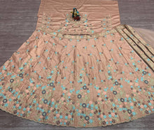Peach fancy floral partywear lehenga