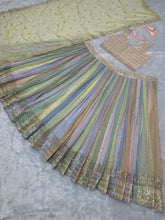 Pastel rainbow panelled Lehenga