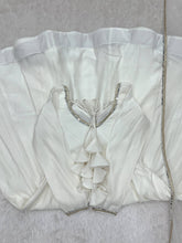 Roman silk chanderi anarkali in off white