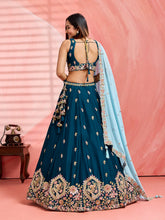 Teal Georgette sequins lehenga