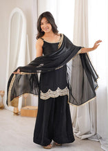 Fendy silk strappy black palazzo set