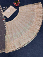 Pastel nude/beige thread sequins Lehenga