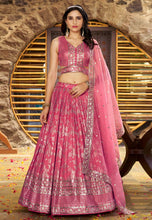 Pink dola silk jacquard Lehenga
