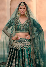 Janisha readymade - crystal silk green viscose Lehenga