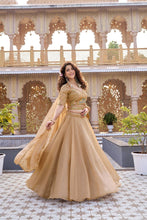 Pure crunchy gold simple Lehenga