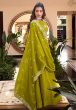 Parrot green Lehenga with pearl coding (skirt stitched)