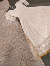 Partywear cotton thread work anarkali set