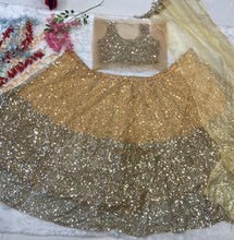 Lush yellow Gold sequin silk Lehenga (bridesmaid piece too)