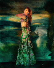 Dark green embroidered sharara style outfit
