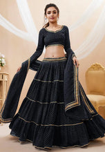 Black leheriya Georgette Lehenga
