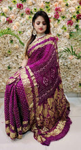 Art silk bandhej saree with kamal Pallu