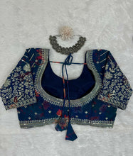 Blue floral georgette Lehenga