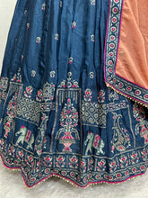 Navy blue elephant Lehenga