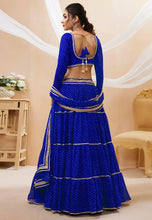 Blue leheriya Georgette Lehenga