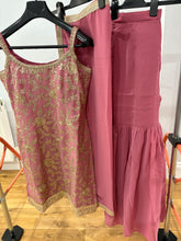 Dusty rose sharara with gold floral detailing