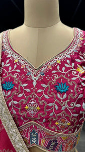 Raja rani traditional bandhani print pink readymade Lehenga (matching men’s kurta available)