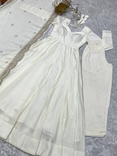 Off White Roman silk anarkali set readymade