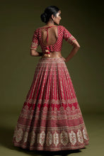 Rangoon silk red and gold Lehenga