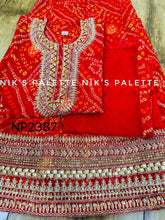 Niks collection - 3 piece bandhani suit in red