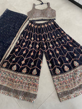 Navy blue partywear palazzo