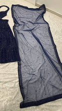 Midnight blue sequinned partywear Lehenga