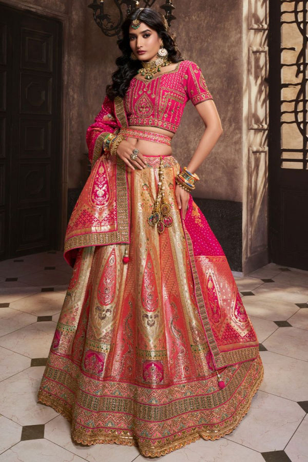 Royal collection- pink banarasi silk Lehenga