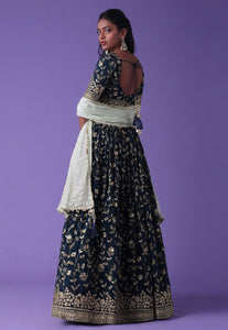Karla collection - navy blue Georgette Lehenga