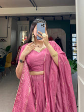 Grace and beauty Chanderi silk plain Lehenga in pink (skirt stitched)
