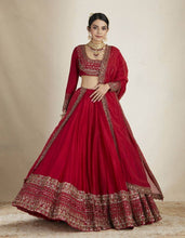 Elegant and simple red georgette Lehenga