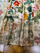 Niks - ivory silk floral anarkali