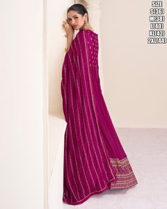Janisha - pink chinnon gown