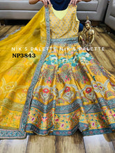 Mustard yellow floral silk gown