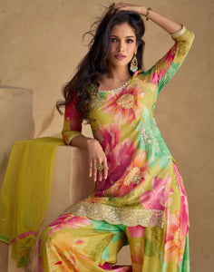 Floral shararas - readymade